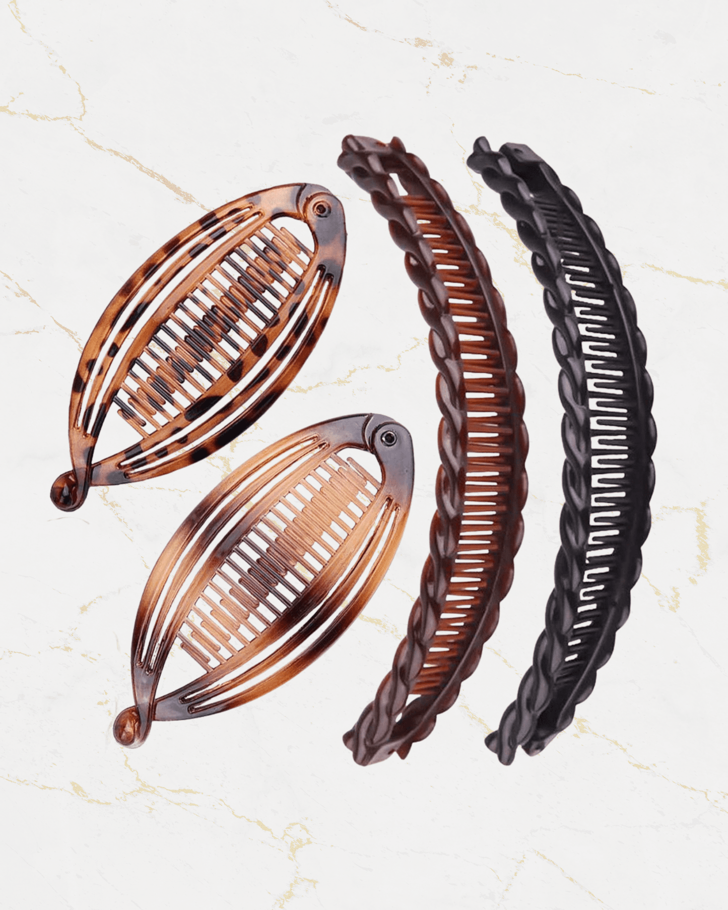 paris café banana clip set with oval and classic banana clips