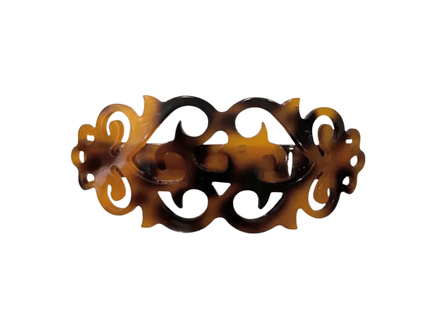 ornate tortoiseshell vintage barrette hair clip
