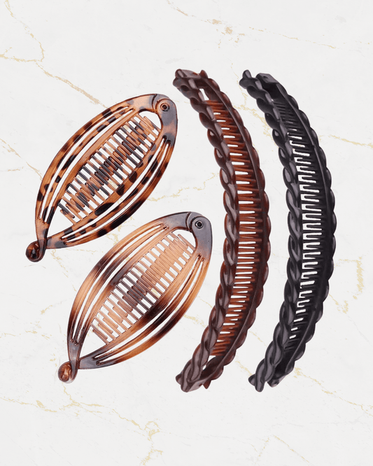 paris café banana clip set with oval and classic banana clips
